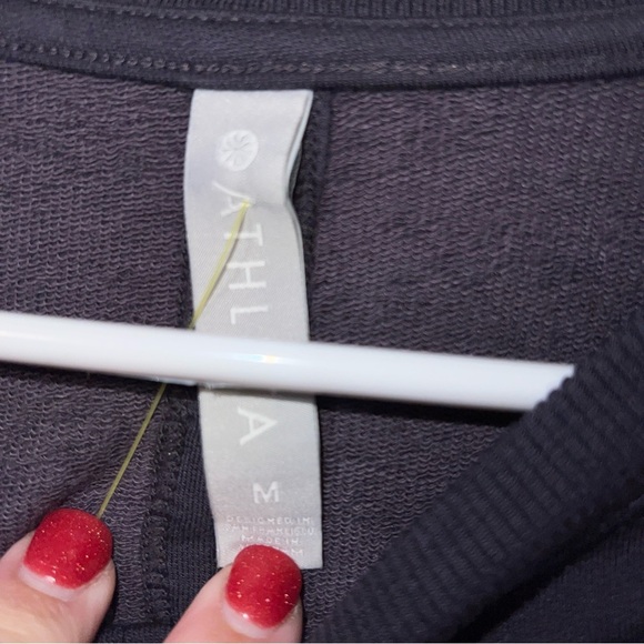 Athleta Samsara Side Tie Sweatshirt Size M NWT Gray purple - Picture 3 of 4